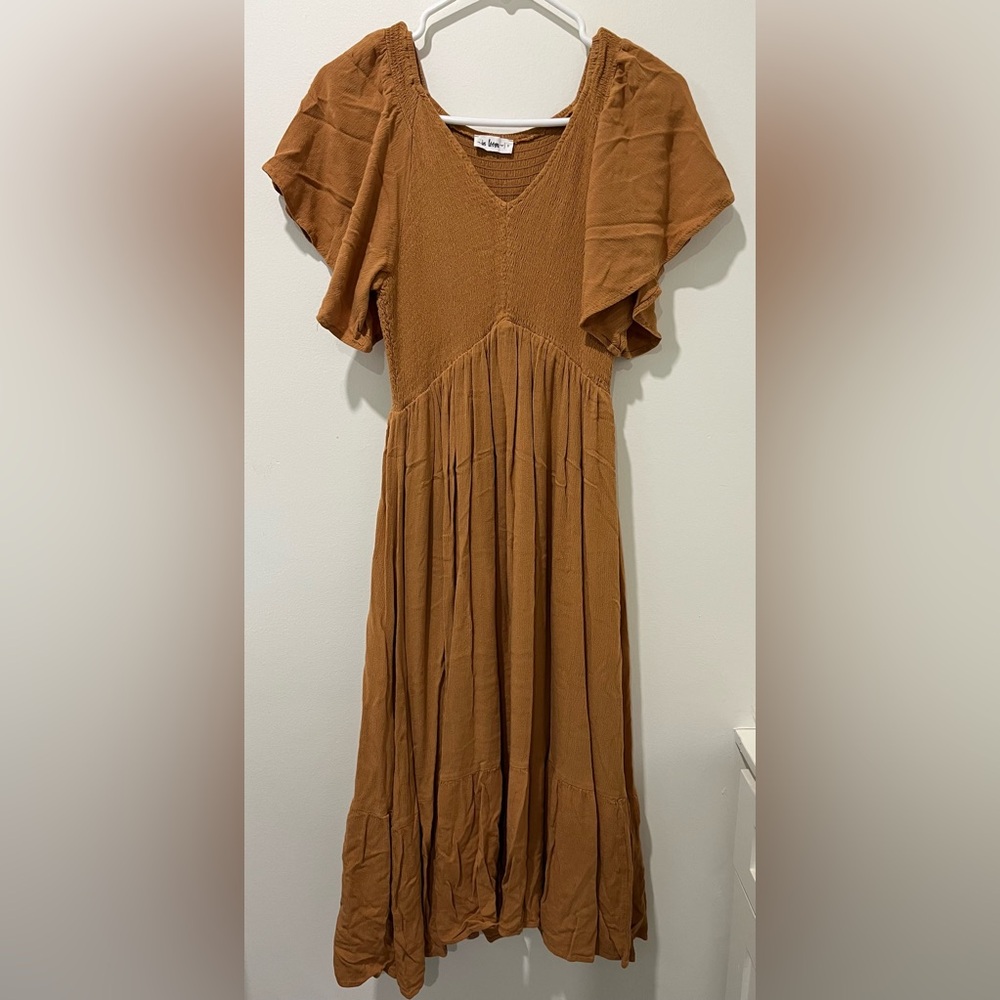 Mustard Colored Peasant Dress